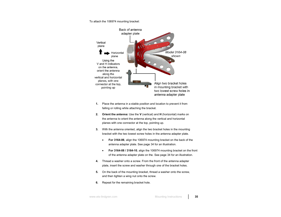 ETS-Lindgren 3164-10 Open Boundary Quad-Ridged Horn User Manual | Page 35 / 115