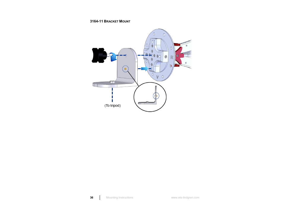 3164-11 bracket mount | ETS-Lindgren 3164-10 Open Boundary Quad-Ridged Horn User Manual | Page 36 / 115
