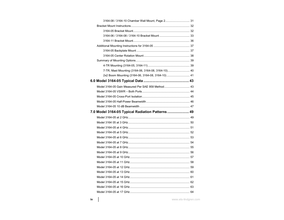 ETS-Lindgren 3164-10 Open Boundary Quad-Ridged Horn User Manual | Page 4 / 115