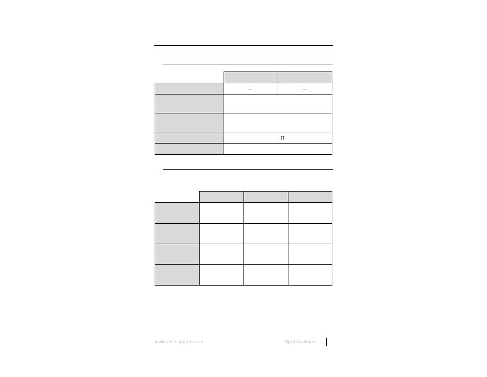 0 specifications, Electrical specifications, Physical specifications | 3165-01 series | ETS-Lindgren 3165-01 Absorber Nested Dual-Polarized Dual-Vivaldi Array Antenna User Manual | Page 15 / 35