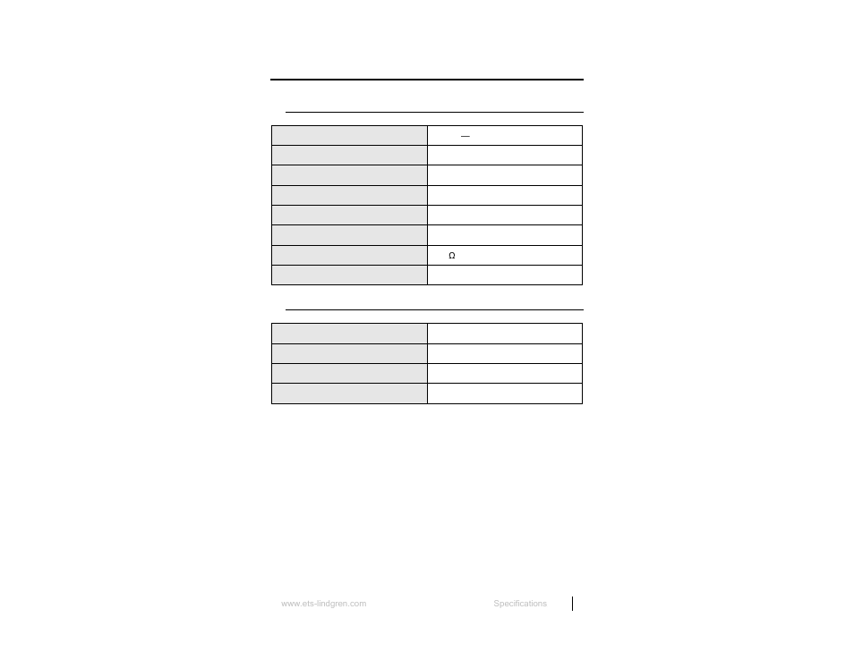 0 specifications, Electrical specifications, Physical specifications | ETS-Lindgren 3186 Dual Stacked LPDA Antenna User Manual | Page 13 / 35