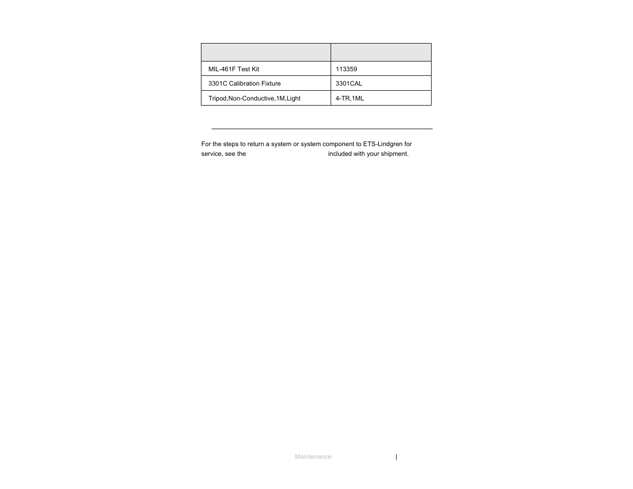 Service procedures | ETS-Lindgren 3301C Active Monopole User Manual | Page 17 / 62