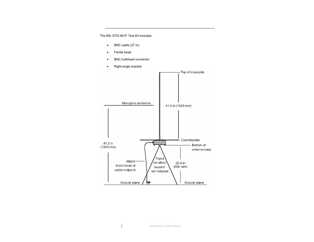 Milstd461f test kit, Mil-std-461f test kit | ETS-Lindgren 3301C Active Monopole User Manual | Page 28 / 62