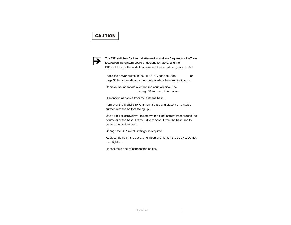 Change dip switch settings | ETS-Lindgren 3301C Active Monopole User Manual | Page 41 / 62