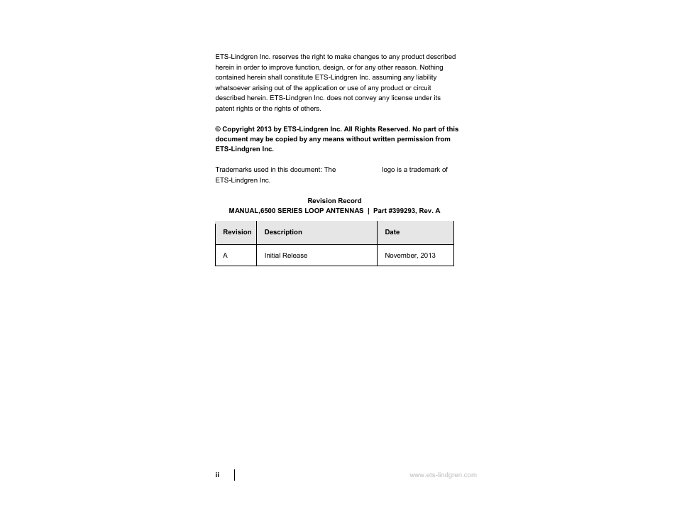 ETS-Lindgren 6512 Shielded Loop Antenna User Manual | Page 2 / 44