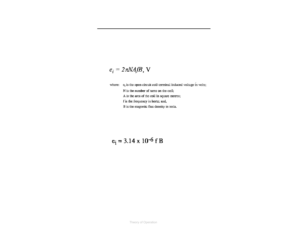 0 theory of operation, Equation (1), Equation (2) | ETS-Lindgren 7604 Shielded Coil Antenna User Manual | Page 17 / 26