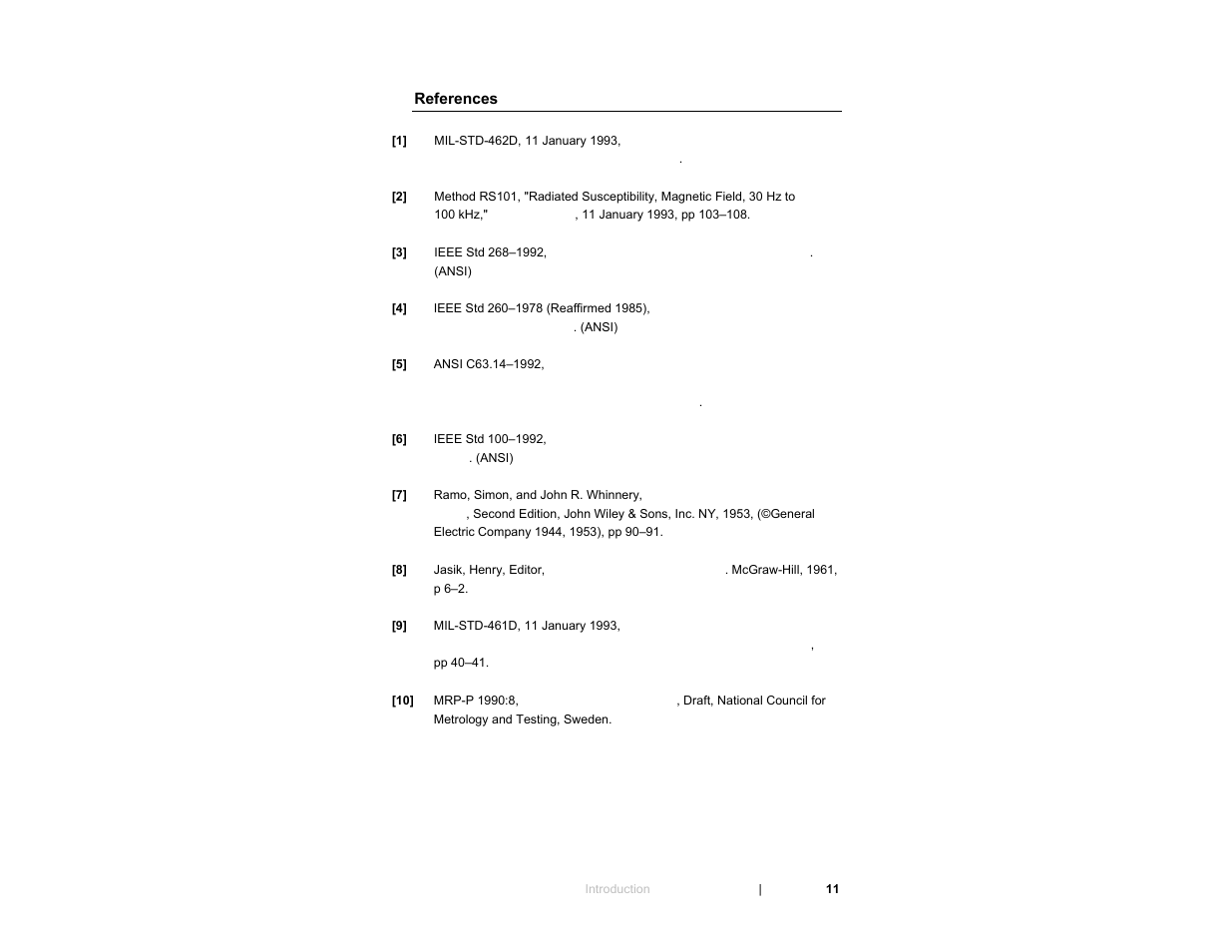 References | ETS-Lindgren 7606 Coil Antenna/Shielded Coil User Manual | Page 11 / 39