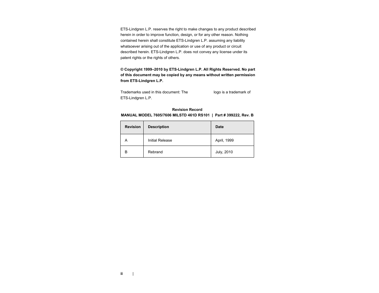 ETS-Lindgren 7606 Coil Antenna/Shielded Coil User Manual | Page 2 / 39