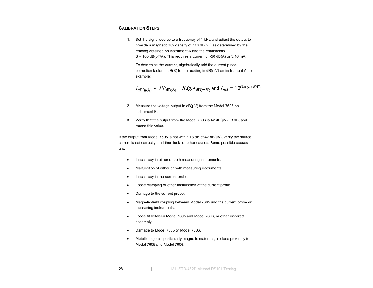 Calibration steps | ETS-Lindgren 7606 Coil Antenna/Shielded Coil User Manual | Page 28 / 39