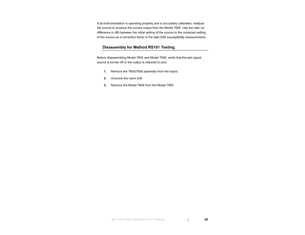 Disassembly for method rs101 testing | ETS-Lindgren 7606 Coil Antenna/Shielded Coil User Manual | Page 29 / 39