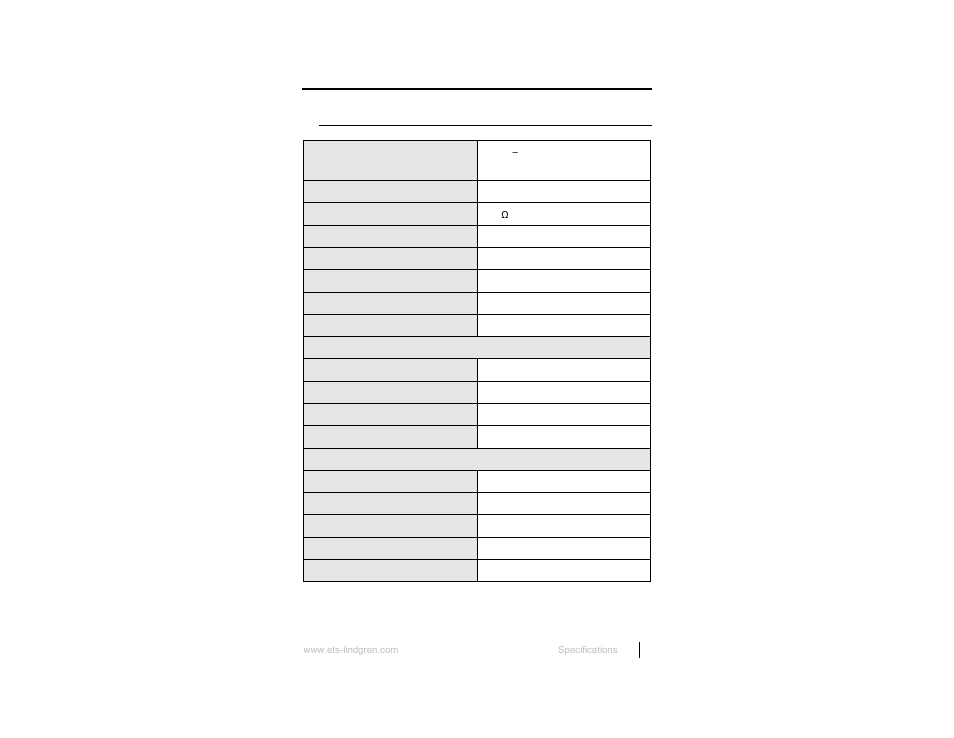 0 specifications, Electrical specifications | ETS-Lindgren 3816-2 LISN User Manual | Page 11 / 21