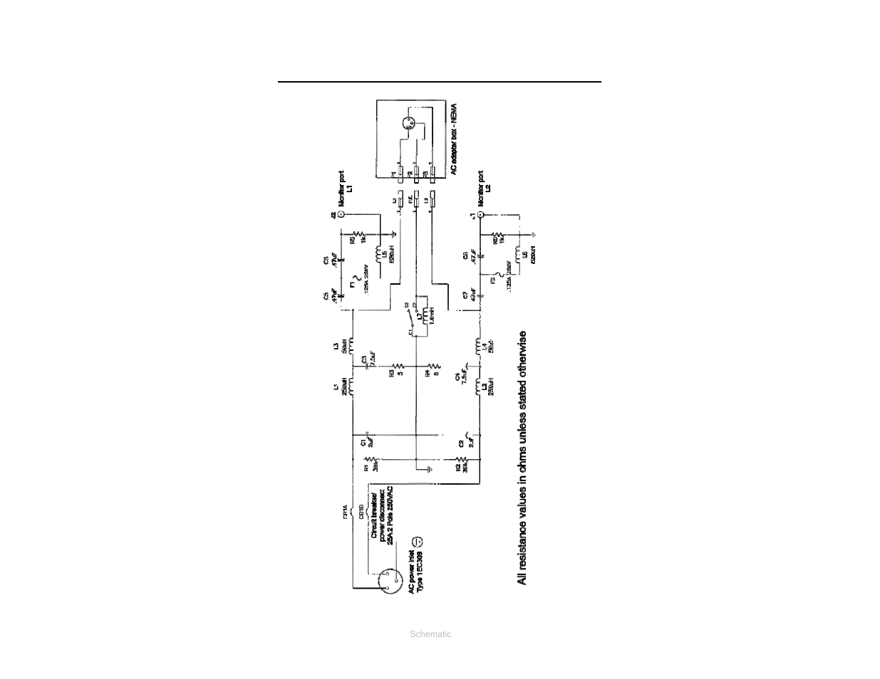 0 schematic | ETS-Lindgren 4825-2 LISN User Manual | Page 21 / 25