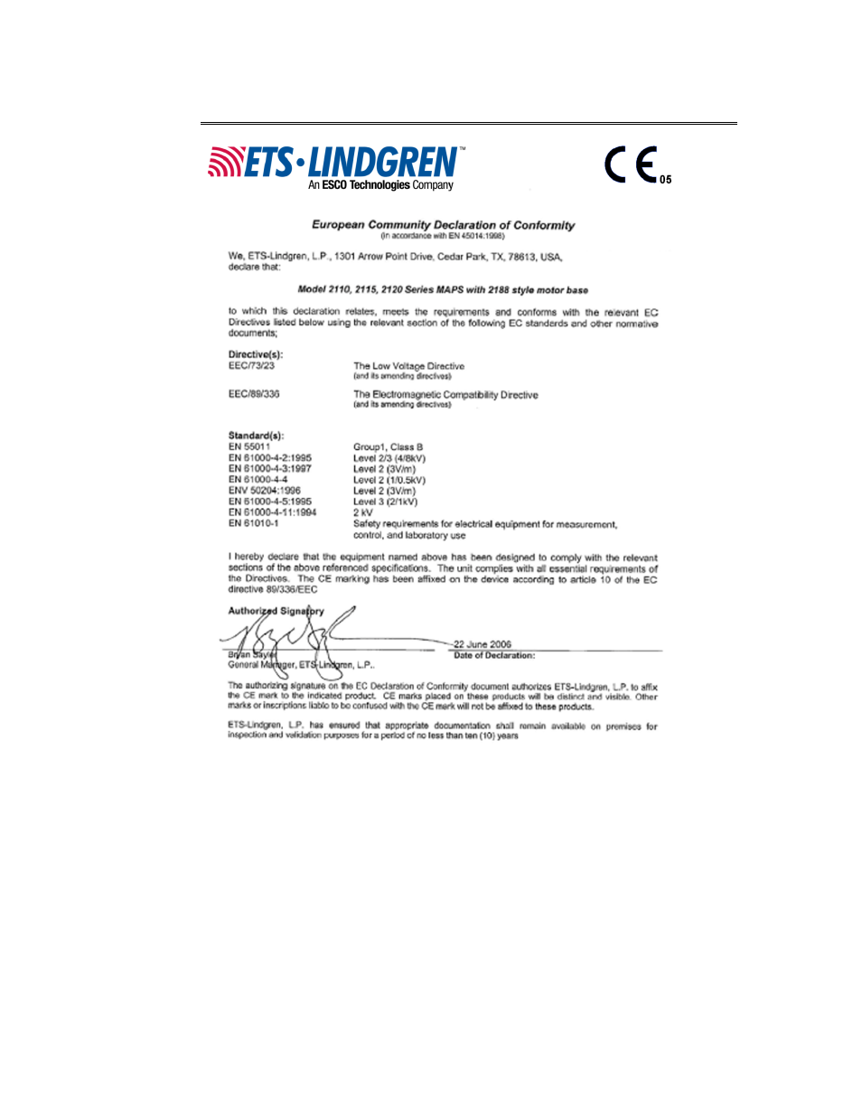 ETS-Lindgren 2110 Multi-Axis Positioning Systems (MAPS) User Manual | Page 39 / 48