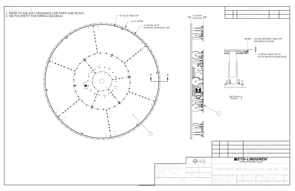Ets lindgren, Turntable,4m,hd,electric,metal top | ETS-Lindgren 2181 Turntable User Manual | Page 41 / 44