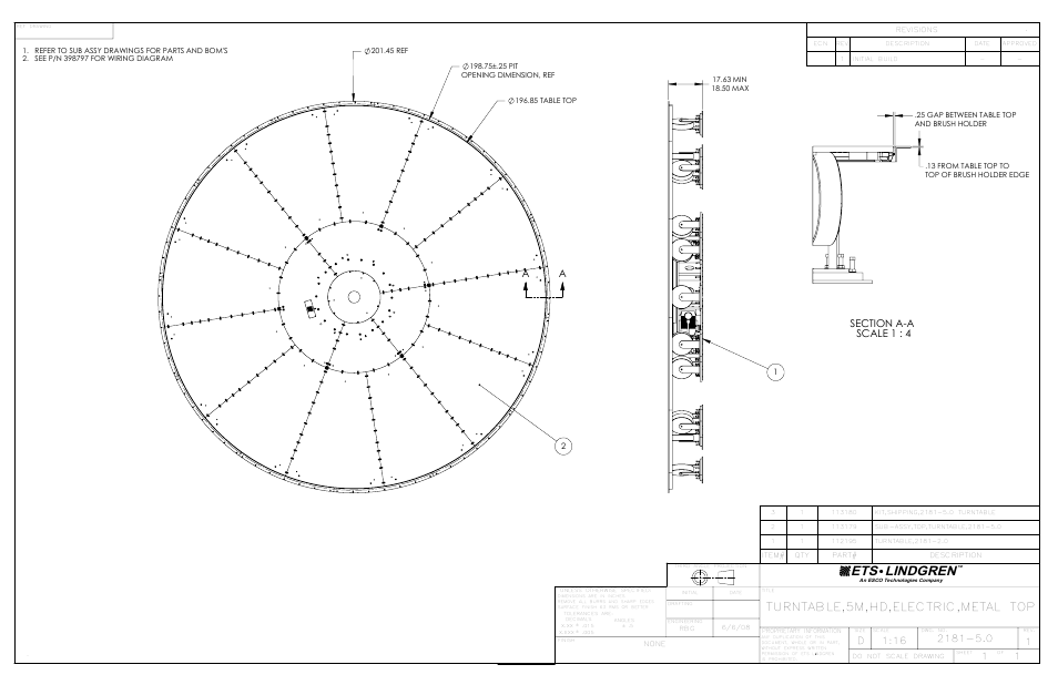 Ets lindgren, Turntable,5m,hd,electric,metal top | ETS-Lindgren 2181 Turntable User Manual | Page 43 / 44