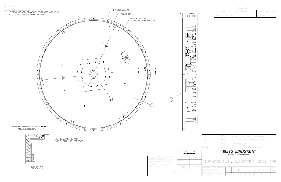 Ets lindgren, Turntable,2m,md,electric,metal top | ETS-Lindgren 2187 Turntable User Manual | Page 32 / 36