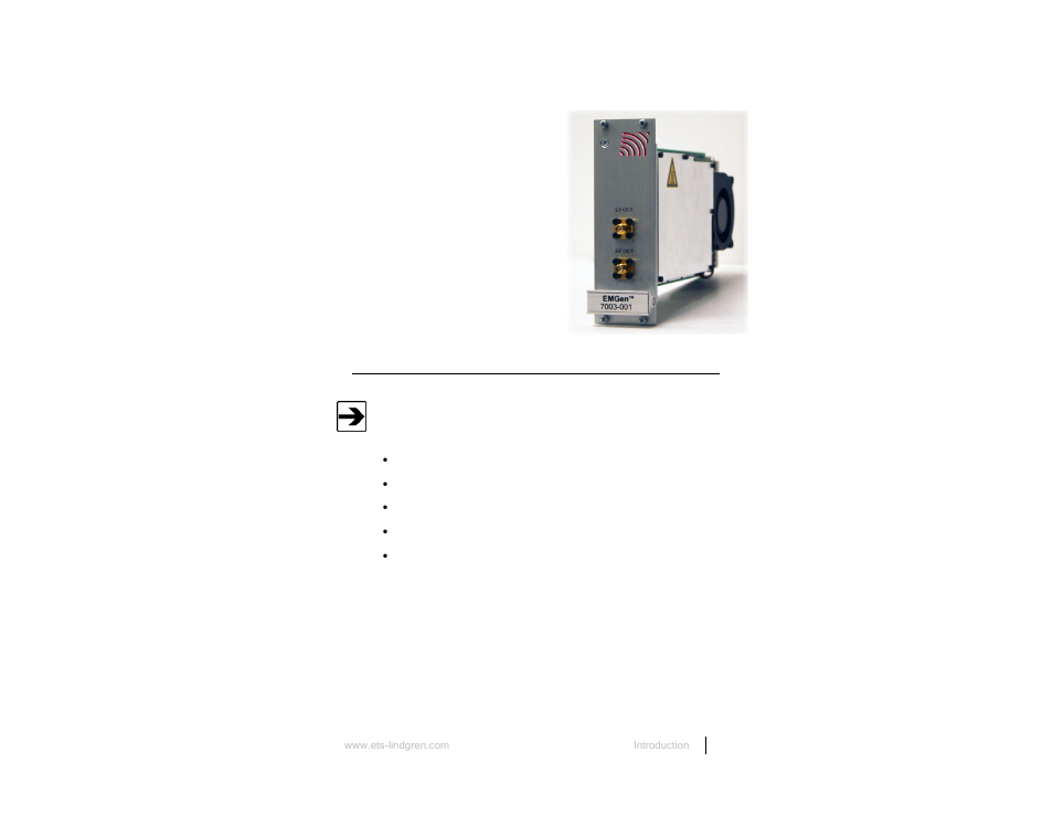 Emgen rf signal generator plug-in card, Standard configuration | ETS-Lindgren 7000-001 EMCenter Modular RF Platform User Manual | Page 11 / 41