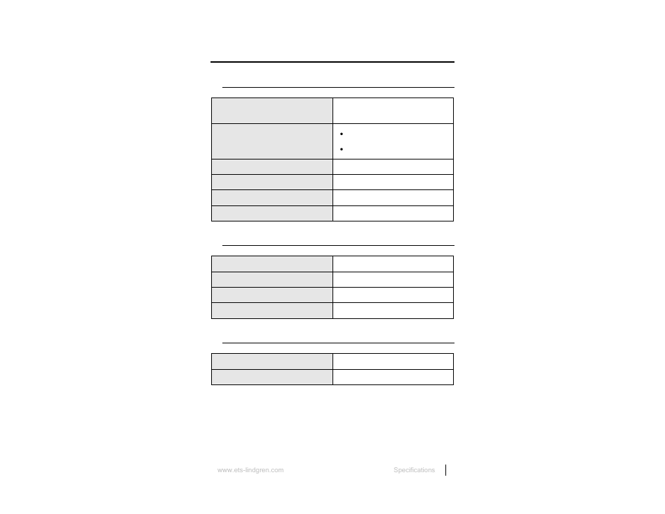 0 specifications, Performance specifications, Physical specifications | Environmental specifications | ETS-Lindgren 7000-001 EMCenter Modular RF Platform User Manual | Page 15 / 41