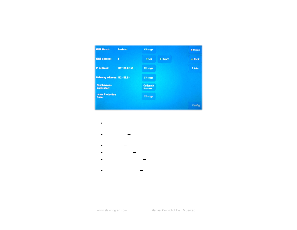 Configuration screen, E 31 | ETS-Lindgren 7000-001 EMCenter Modular RF Platform User Manual | Page 31 / 41