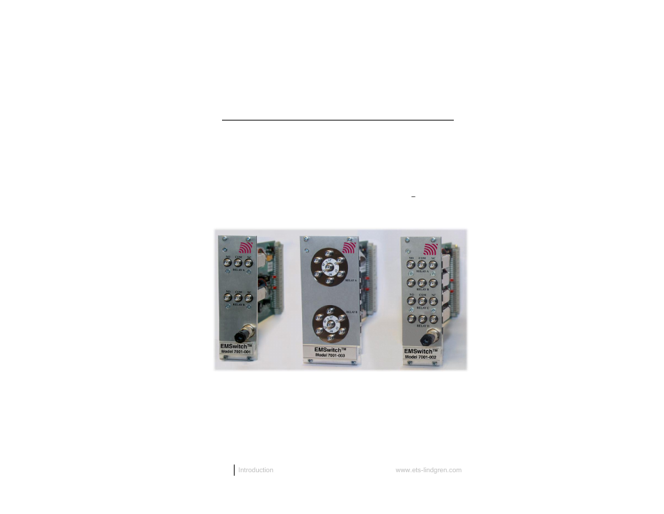 Emcenter plug-in cards (optional), Emswitch rf switch plug-in card | ETS-Lindgren 7000-001 EMCenter Modular RF Platform User Manual | Page 8 / 41