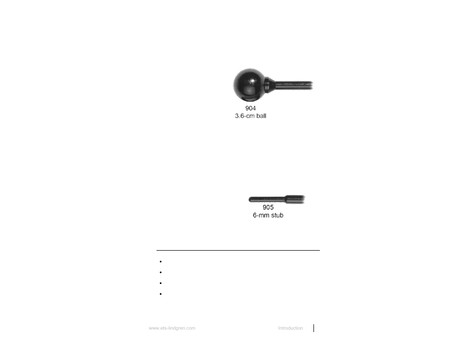 Ball probe, Stub probe, Standard configuration | ETS-Lindgren 7405 E & H Near Field Probe Set User Manual | Page 9 / 51
