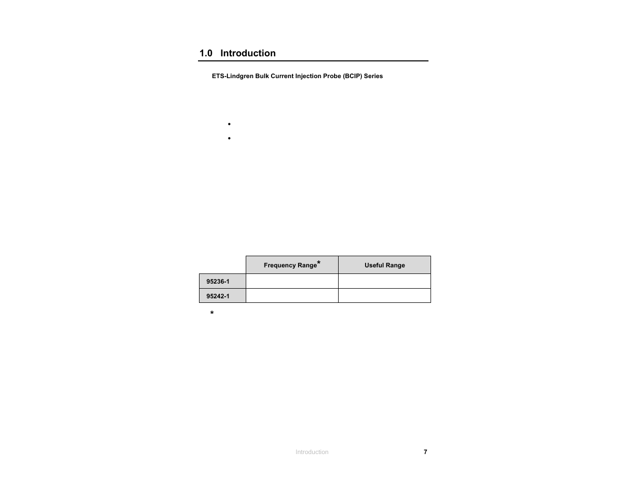 0 introduction | ETS-Lindgren 95242-1 Injection Probes User Manual | Page 7 / 27