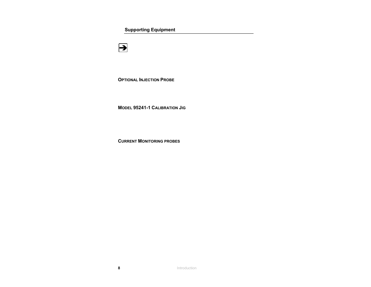 Supporting equipment, Optional injection probe, Model 952411 calibration jig | Current monitoring probes, Model 95241-1 calibration jig | ETS-Lindgren 95242-1 Injection Probes User Manual | Page 8 / 27