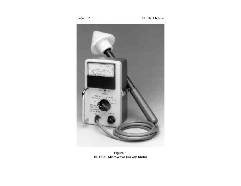 ETS-Lindgren HI-1501 Microwave Oven Survey Meter User Manual | Page 10 / 28