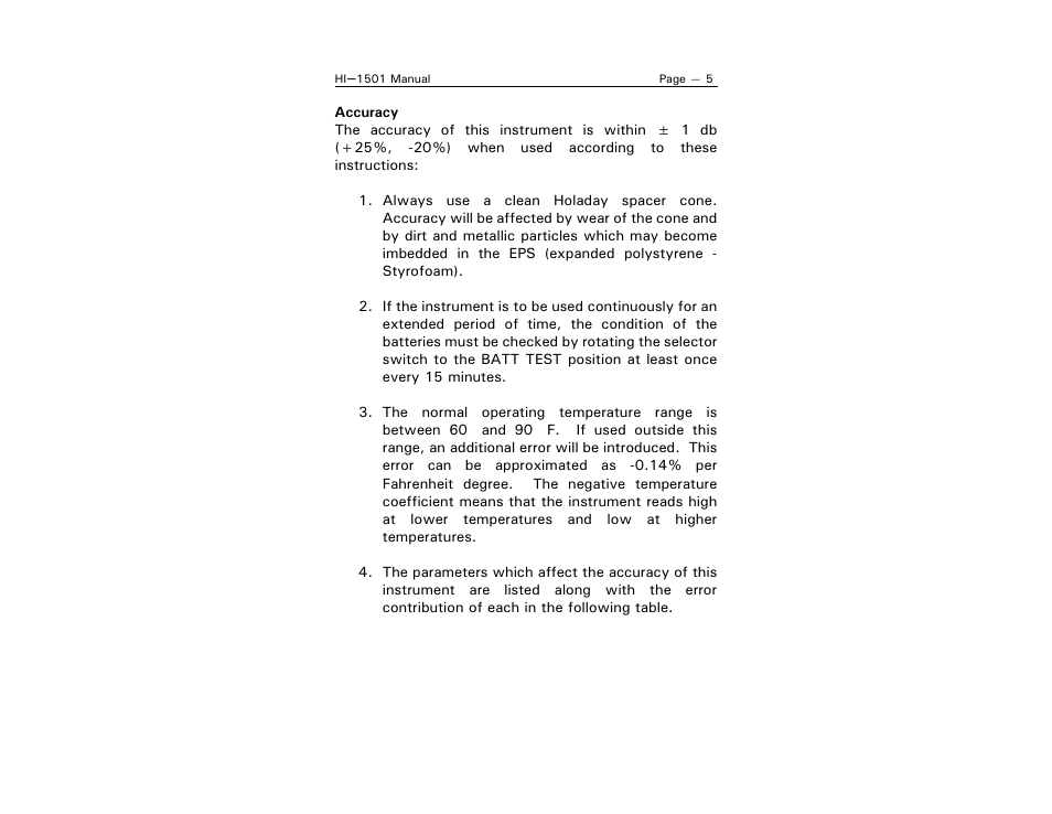 ETS-Lindgren HI-1501 Microwave Oven Survey Meter User Manual | Page 13 / 28