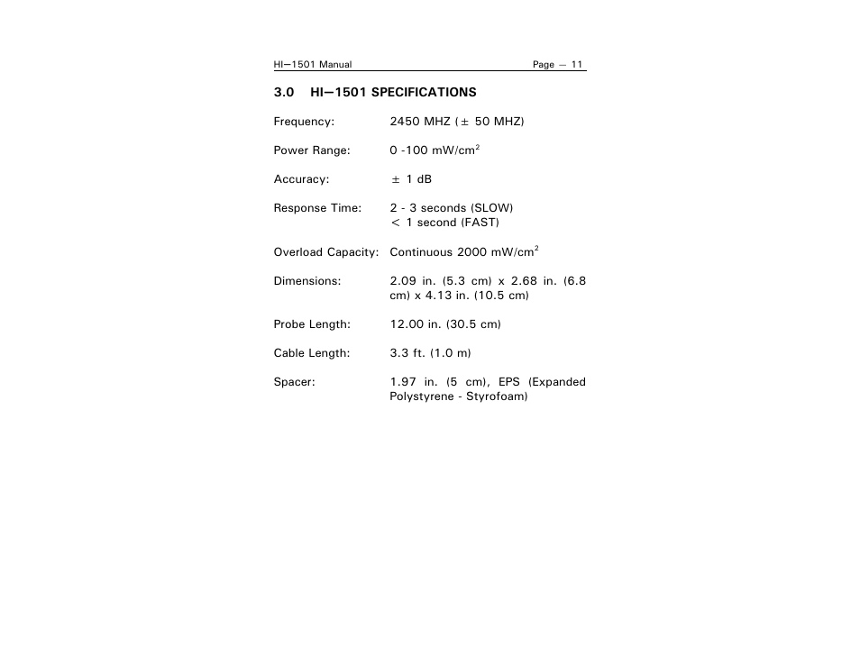 ETS-Lindgren HI-1501 Microwave Oven Survey Meter User Manual | Page 19 / 28