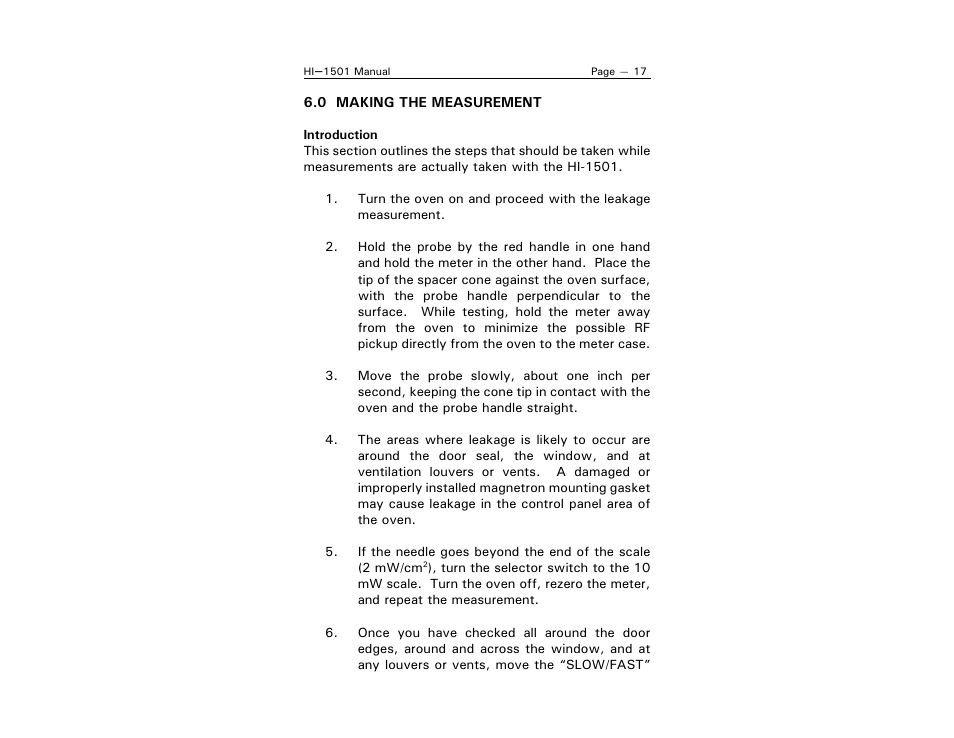 ETS-Lindgren HI-1501 Microwave Oven Survey Meter User Manual | Page 25 / 28