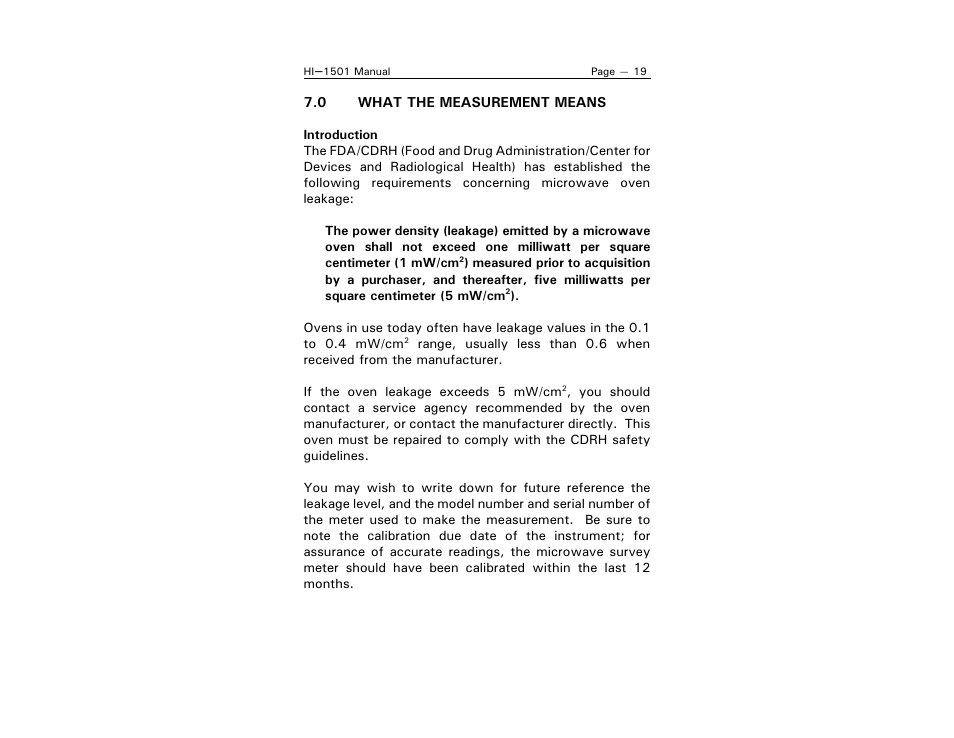 ETS-Lindgren HI-1501 Microwave Oven Survey Meter User Manual | Page 27 / 28