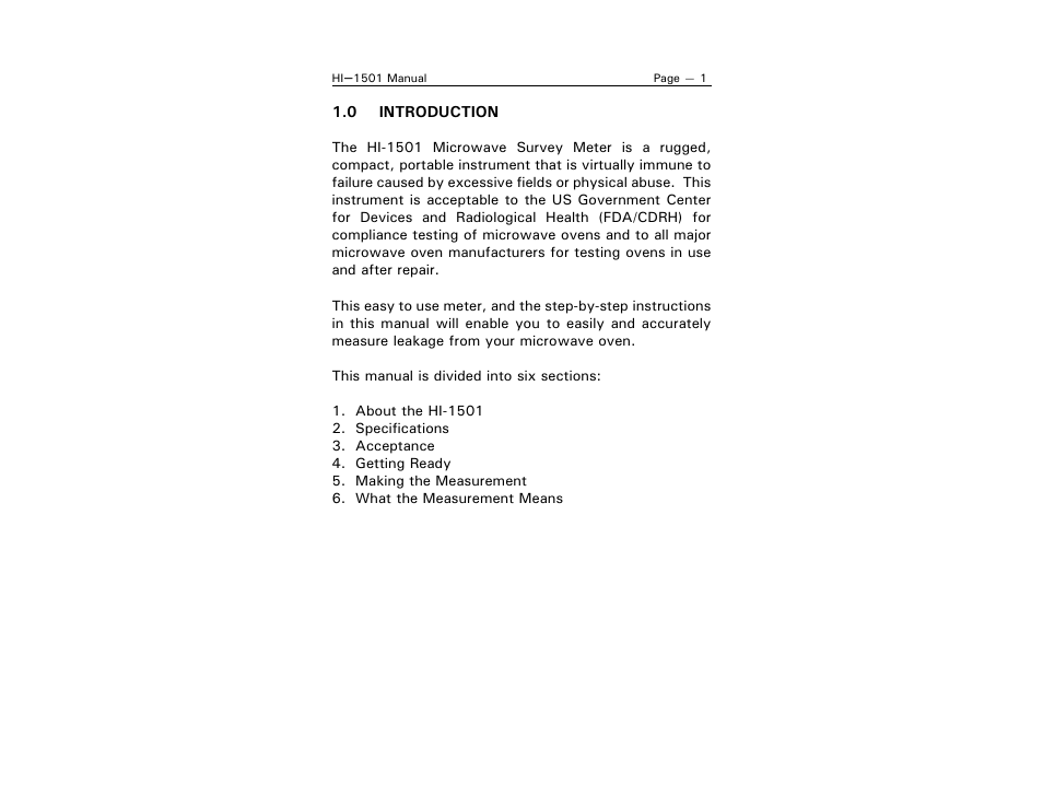 ETS-Lindgren HI-1501 Microwave Oven Survey Meter User Manual | Page 9 / 28