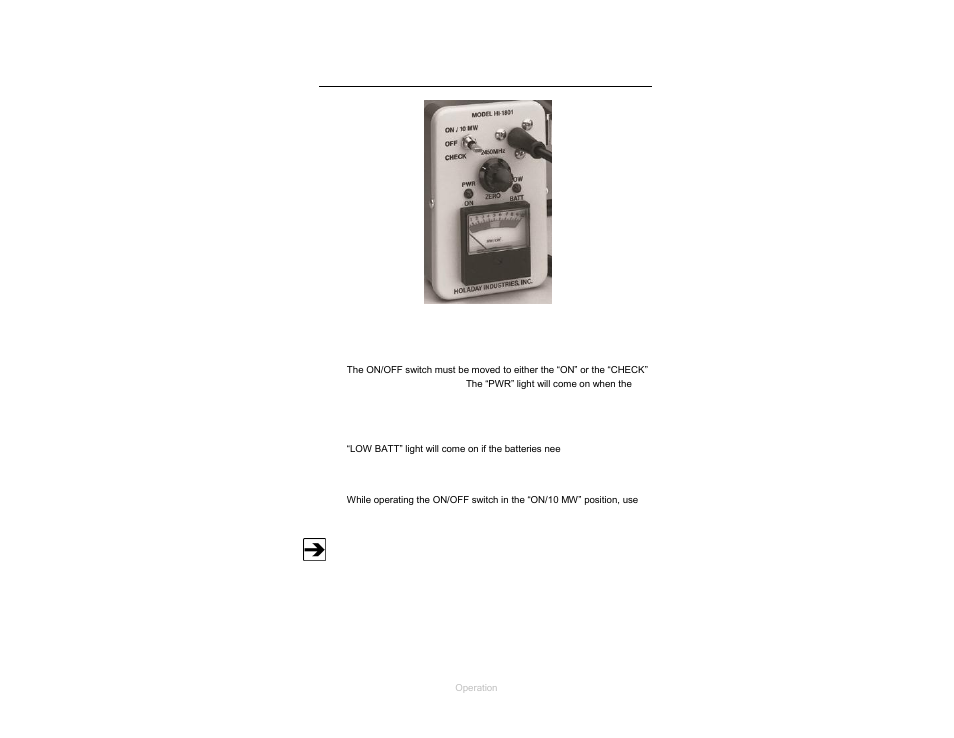 Preparing the meter | ETS-Lindgren HI-1801 Microwave Oven Survey Meter User Manual | Page 18 / 24
