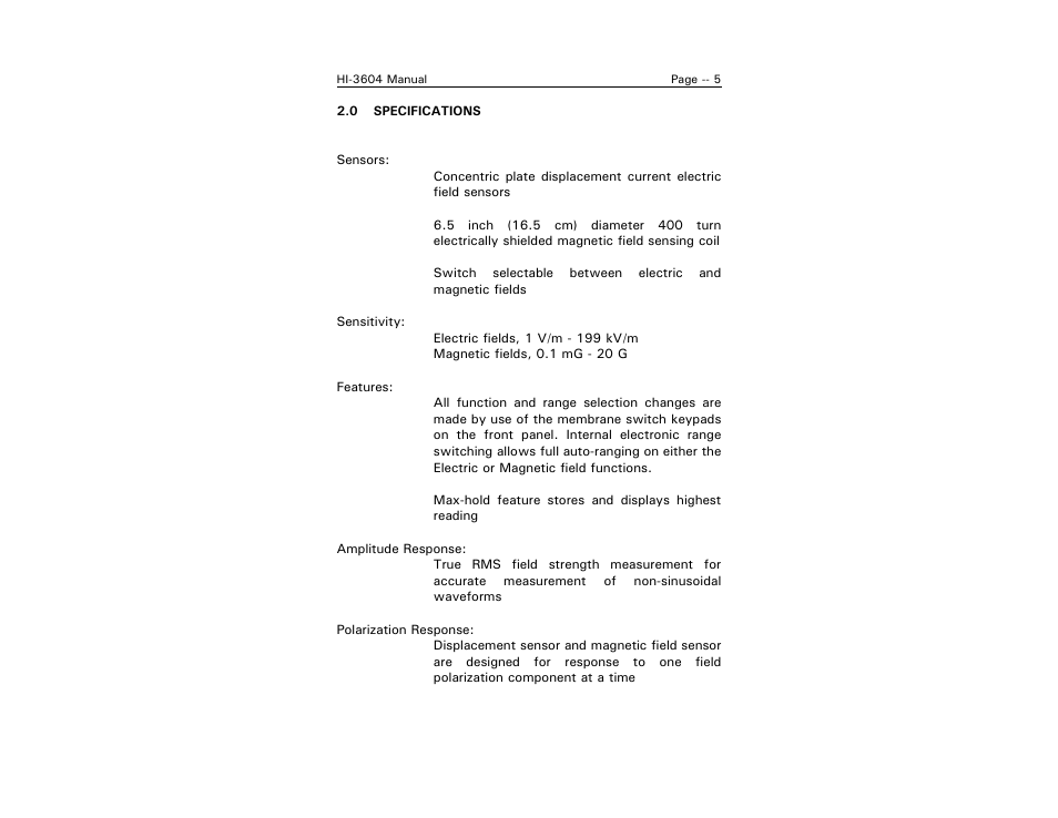 ETS-Lindgren HI-3604 ELF Survey Meter User Manual | Page 13 / 44