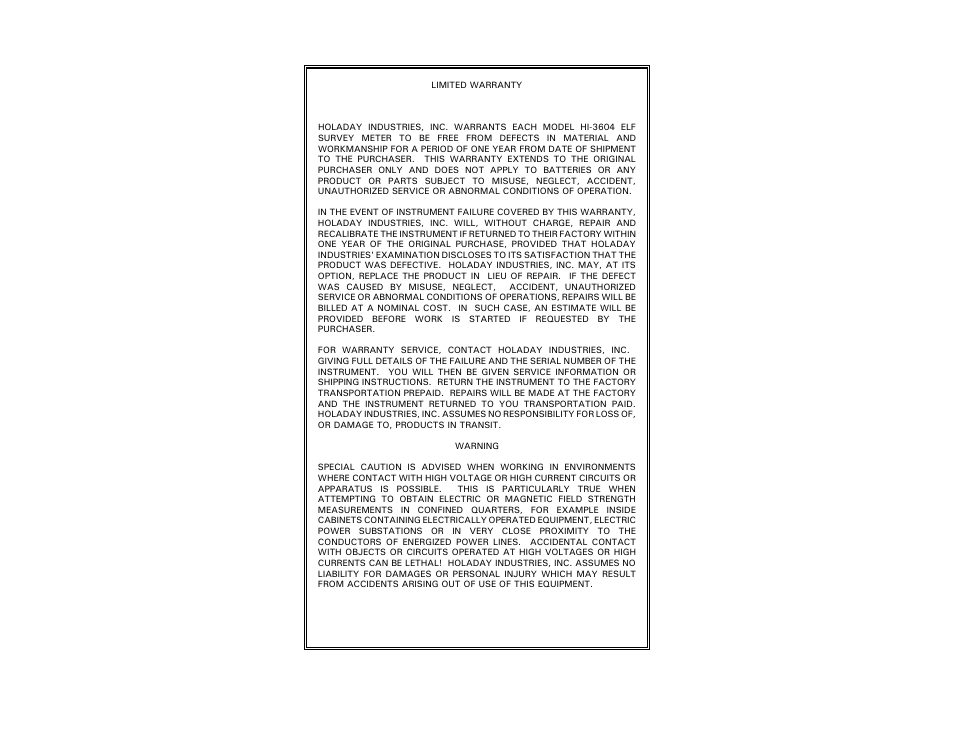 ETS-Lindgren HI-3604 ELF Survey Meter User Manual | Page 7 / 44