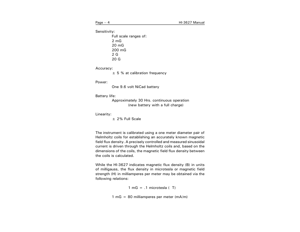 ETS-Lindgren HI-3627 ELF Magnetic Field Meter User Manual | Page 12 / 36
