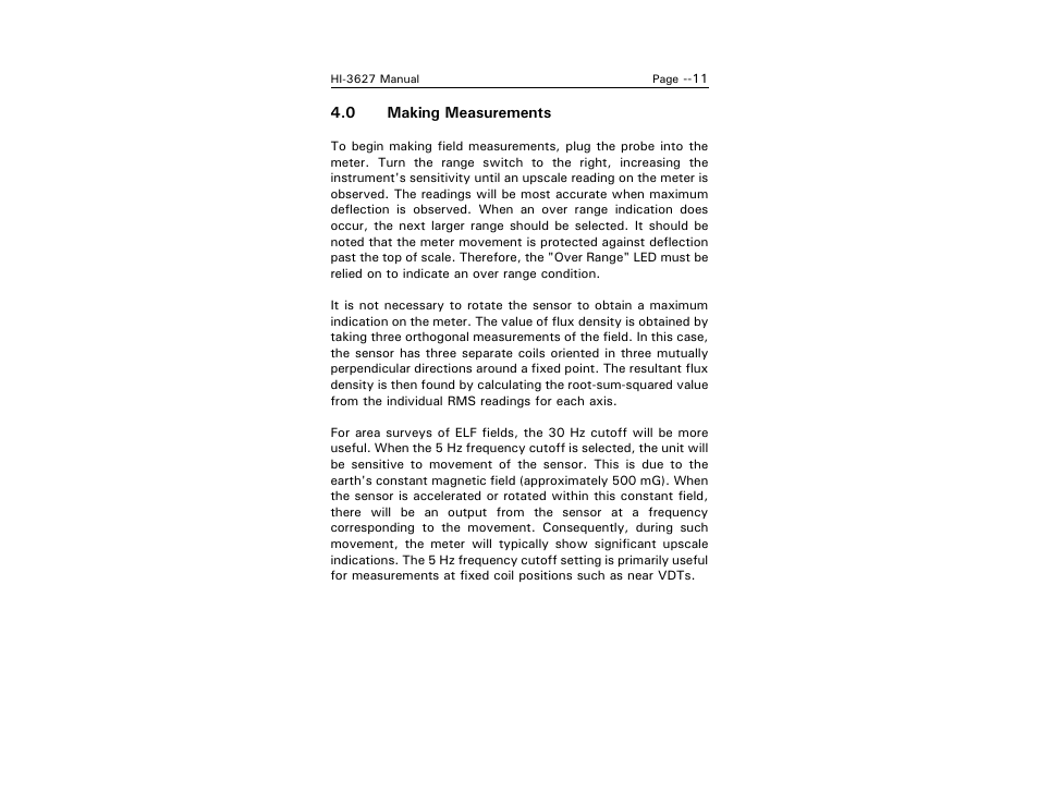 ETS-Lindgren HI-3627 ELF Magnetic Field Meter User Manual | Page 19 / 36