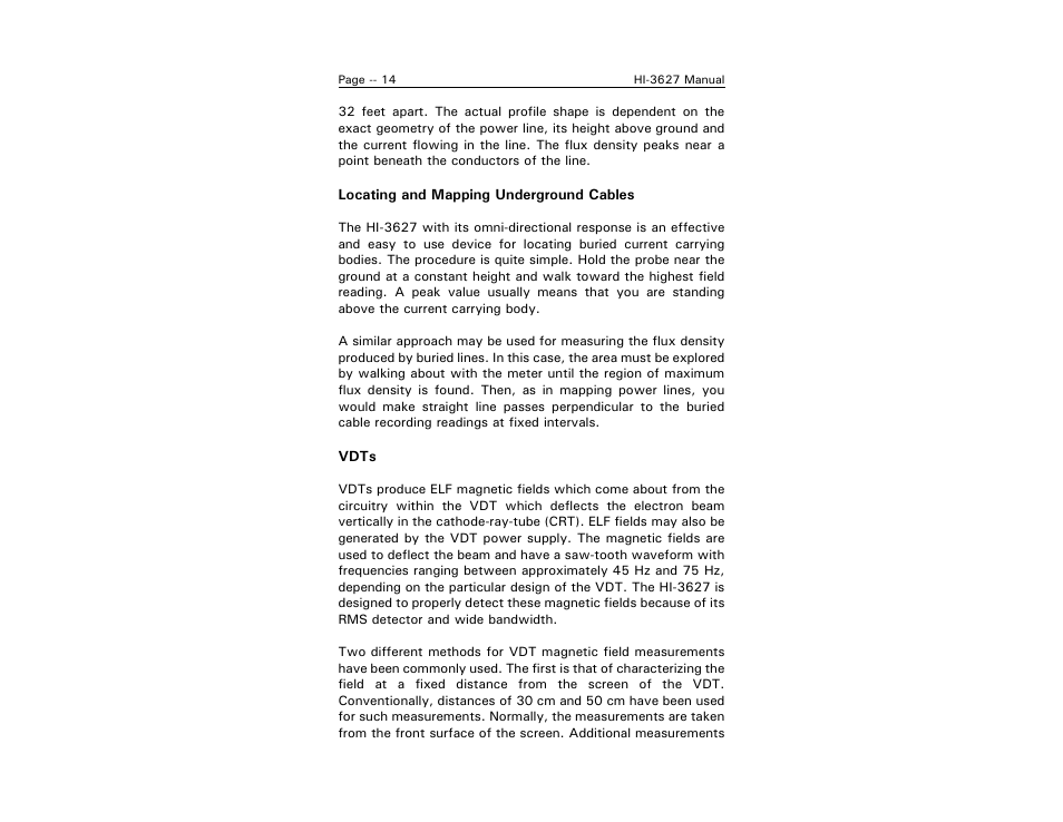 ETS-Lindgren HI-3627 ELF Magnetic Field Meter User Manual | Page 22 / 36
