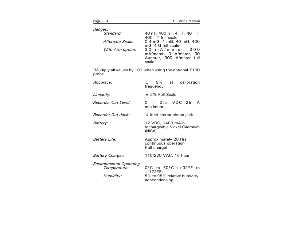ETS-Lindgren HI-3637 VLF Magnetic Field Meter User Manual | Page 12 / 48