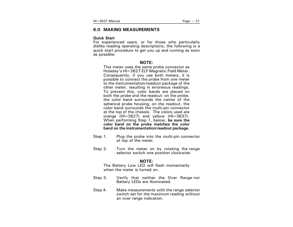 ETS-Lindgren HI-3637 VLF Magnetic Field Meter User Manual | Page 29 / 48