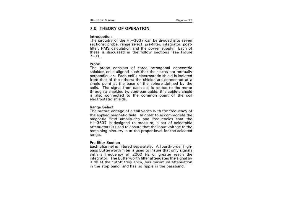 ETS-Lindgren HI-3637 VLF Magnetic Field Meter User Manual | Page 31 / 48