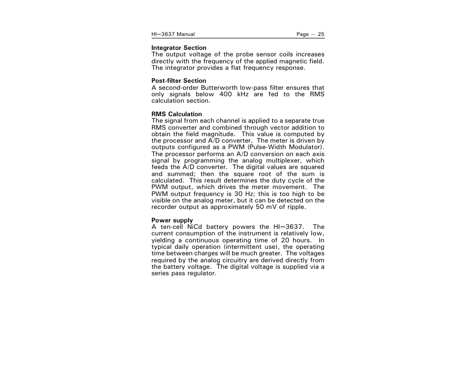 ETS-Lindgren HI-3637 VLF Magnetic Field Meter User Manual | Page 33 / 48