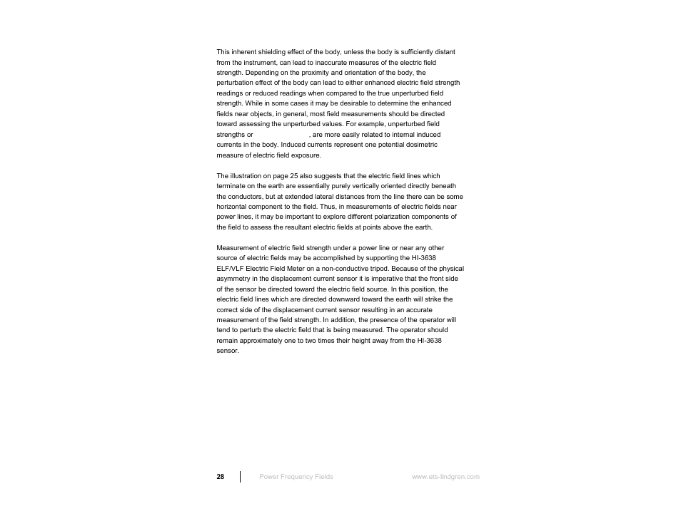 ETS-Lindgren HI-3638 ELV/VLF Electric Field Meter User Manual | Page 28 / 41