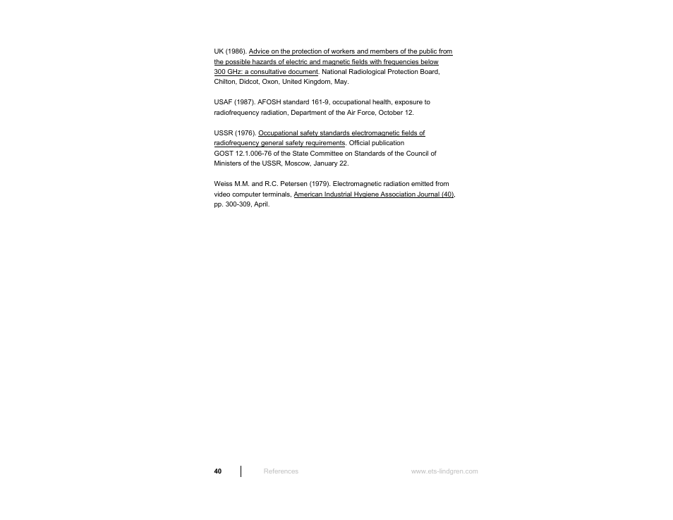 ETS-Lindgren HI-3638 ELV/VLF Electric Field Meter User Manual | Page 40 / 41