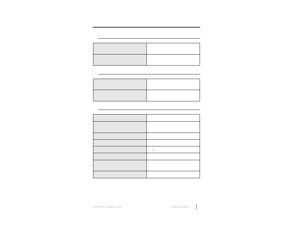 0 specifications, Electrical specifications, Physical specifications | Operational | ETS-Lindgren HI-4416 Numeric EMF Readout Unit User Manual | Page 13 / 38