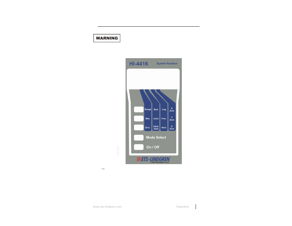 Keypad operation | ETS-Lindgren HI-4416 Numeric EMF Readout Unit User Manual | Page 19 / 38