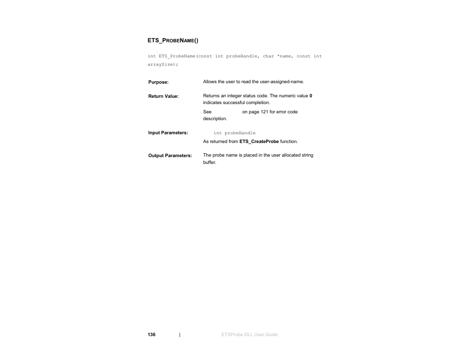 Ets_probename() | ETS-Lindgren HI-6153 Electric Field Probe User Manual | Page 136 / 152