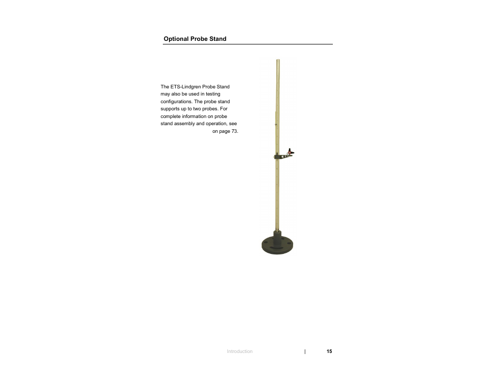 Optional probe stand | ETS-Lindgren HI-6153 Electric Field Probe User Manual | Page 15 / 152