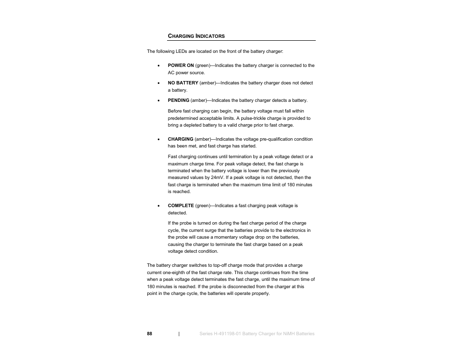 Charging indicators | ETS-Lindgren HI-6153 Electric Field Probe User Manual | Page 88 / 152